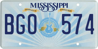 MS license plate BGO574
