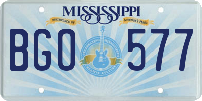 MS license plate BGO577
