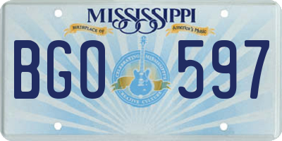 MS license plate BGO597