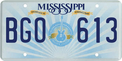 MS license plate BGO613