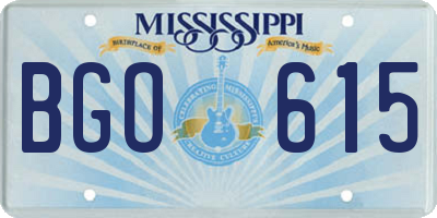 MS license plate BGO615