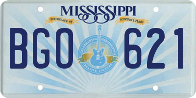 MS license plate BGO621