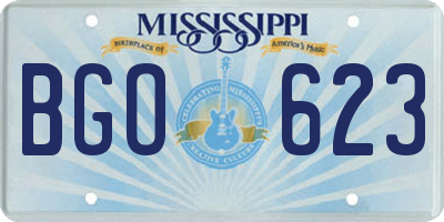 MS license plate BGO623