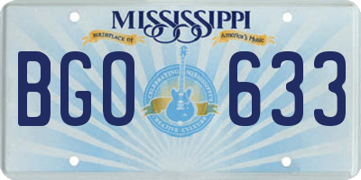 MS license plate BGO633