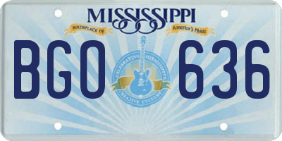 MS license plate BGO636