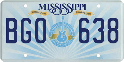 MS license plate BGO638