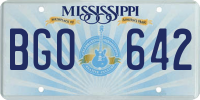 MS license plate BGO642
