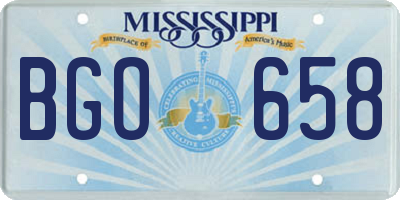 MS license plate BGO658