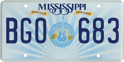 MS license plate BGO683