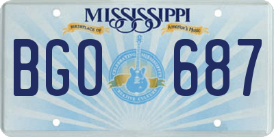 MS license plate BGO687