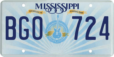 MS license plate BGO724