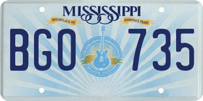 MS license plate BGO735