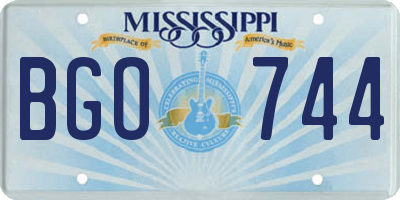 MS license plate BGO744