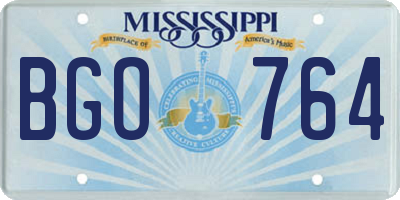 MS license plate BGO764