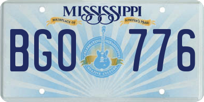MS license plate BGO776