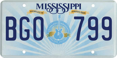 MS license plate BGO799