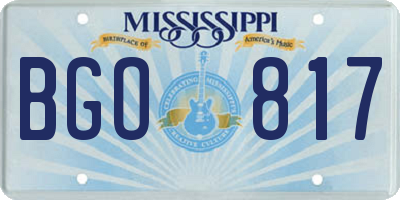 MS license plate BGO817