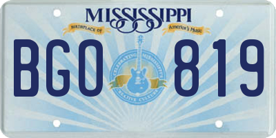 MS license plate BGO819