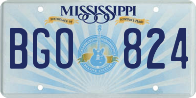 MS license plate BGO824