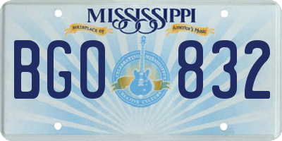 MS license plate BGO832
