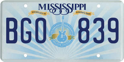 MS license plate BGO839