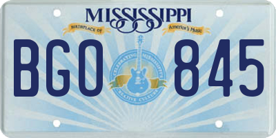 MS license plate BGO845