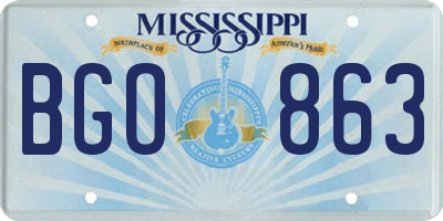 MS license plate BGO863