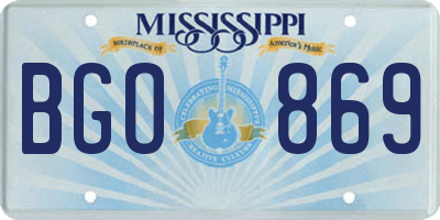 MS license plate BGO869