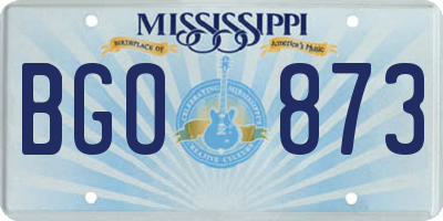 MS license plate BGO873
