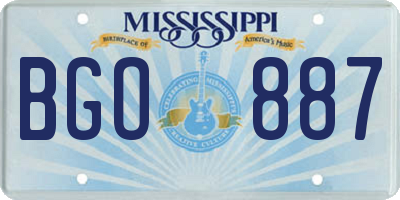MS license plate BGO887