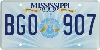 MS license plate BGO907
