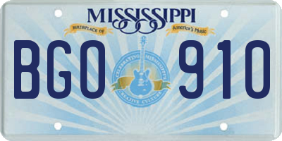 MS license plate BGO910