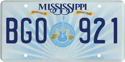 MS license plate BGO921