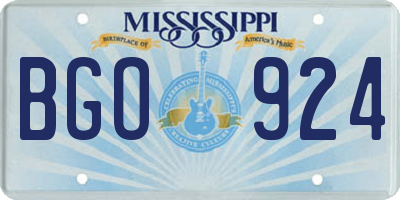 MS license plate BGO924