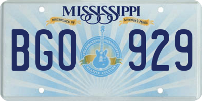 MS license plate BGO929