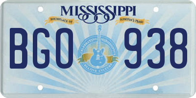 MS license plate BGO938