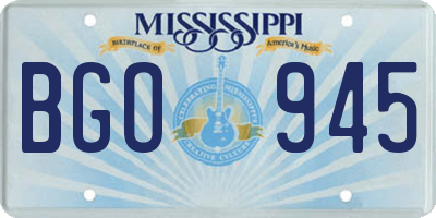 MS license plate BGO945