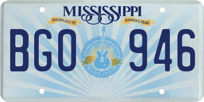 MS license plate BGO946