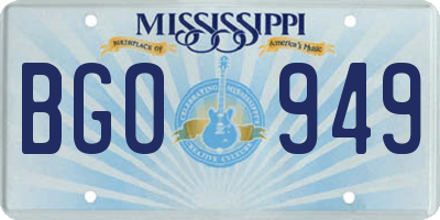 MS license plate BGO949