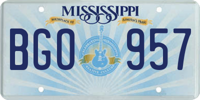 MS license plate BGO957