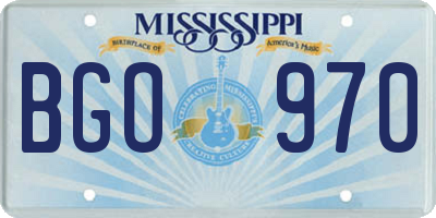 MS license plate BGO970