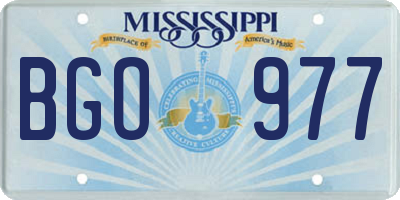 MS license plate BGO977