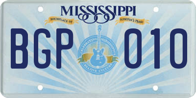 MS license plate BGP010