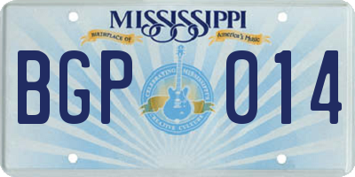 MS license plate BGP014