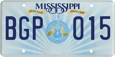 MS license plate BGP015