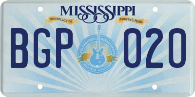 MS license plate BGP020
