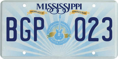 MS license plate BGP023