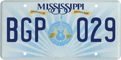 MS license plate BGP029