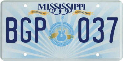 MS license plate BGP037