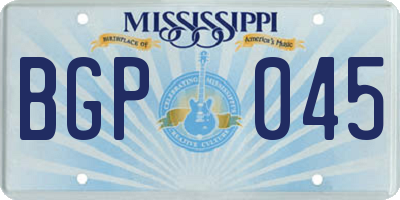 MS license plate BGP045